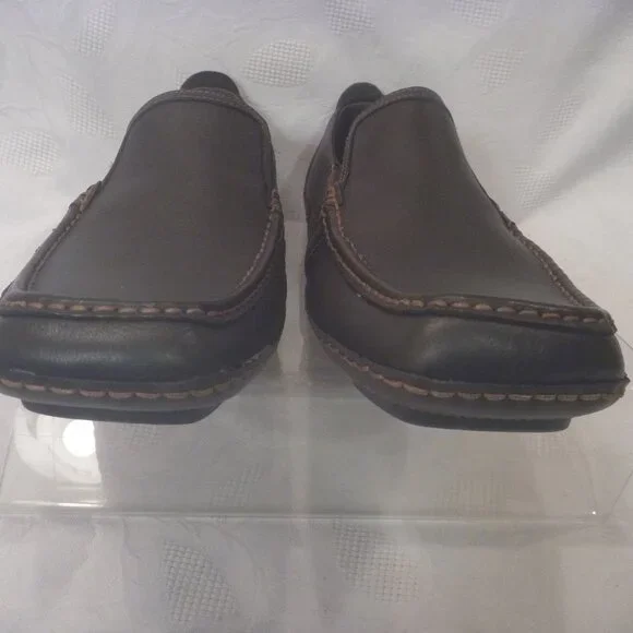 New Calvin Klein Men 13 M Driver Loafer Shoe Moccasin Brown Leather Nappa - Picture 8 of 11